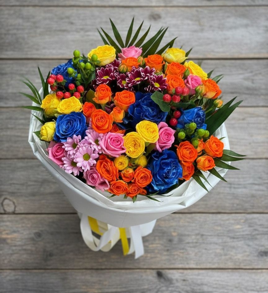 Букет цветов из: Розы и Хризантемы в Федоровка Тульская область