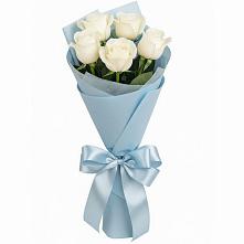 Букет 5 Белых роз Проуд в Федоровка Тульская область