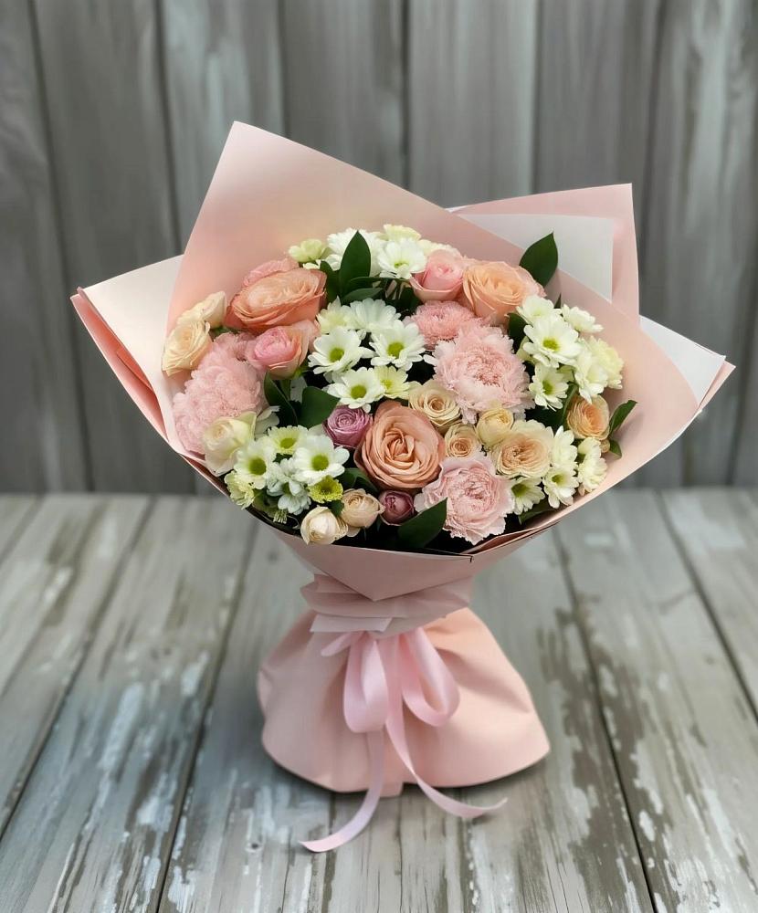 Букет цветов из: Гвоздики, Розы и Хризантемы в Федоровка Тульская область