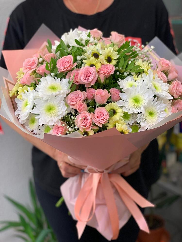 Букет цветов из: Розы и Хризантемы в Федоровка Тульская область