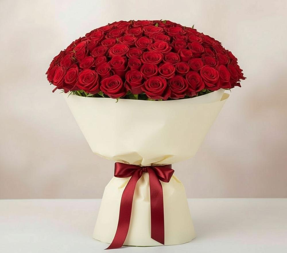 Букет 101 Красная роза Милано в Федоровка Тульская область