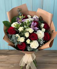 Букет цветов из:  Розы и Альстромерии в Федоровка Тульская область