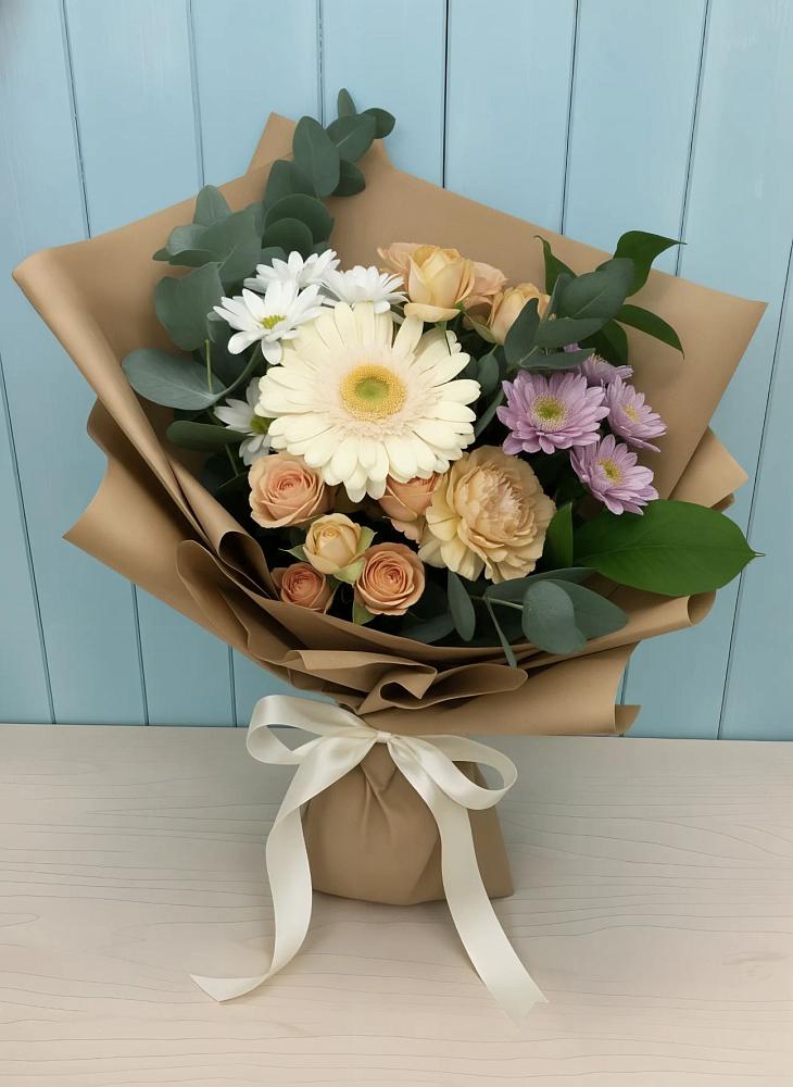 Букет цветов из: Герберы и Хризантемы в Федоровка Тульская область