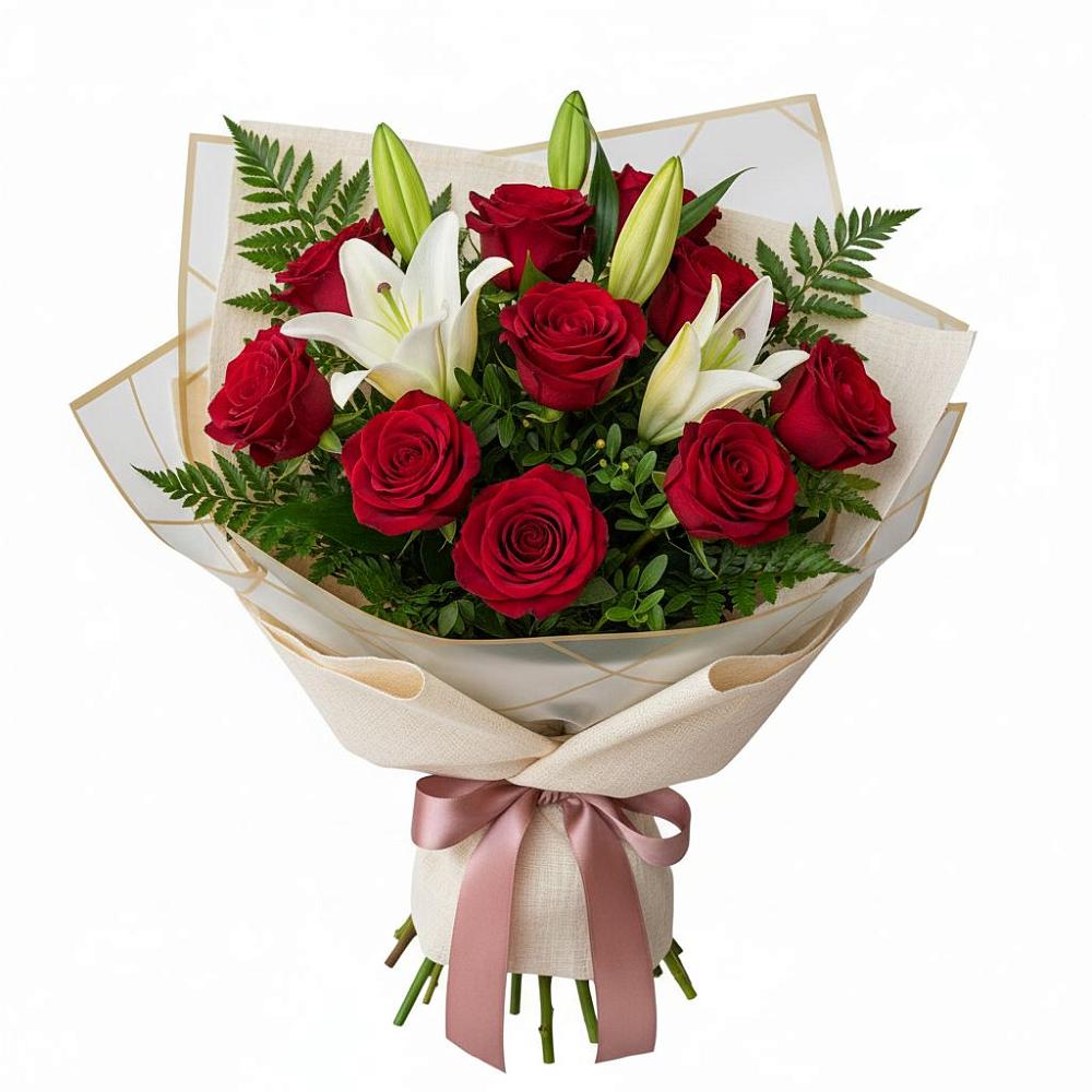 Букет цветов из: Лилии и Розы в Федоровка Тульская область