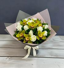 Букет цветов из:  Орхидеи и Розы в Федоровка Тульская область