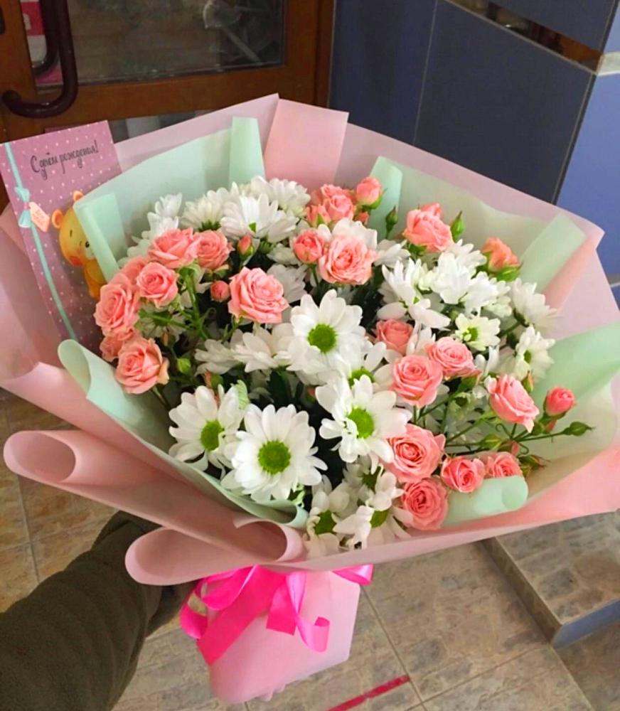 Букет цветов из: Розы и Хризантемы в Федоровка Тульская область