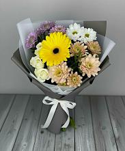 Букет цветов из:  Розы, Герберы и Хризантемы в Федоровка Тульская область