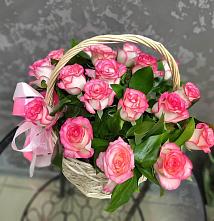 Цветочная композиция из Розы в корзине #REPLACE_PRED# Федоровка Тульская область
