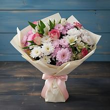 Букет цветов из:  Хризантемы, Альстромерии и Розы #REPLACE_PRED# Федоровка Тульская область