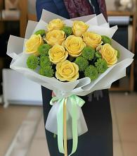 Букет цветов из:  Хризантемы и Розы в Федоровка Тульская область
