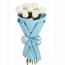 Букет 7 белых роз Проуд в Федоровка Тульская область