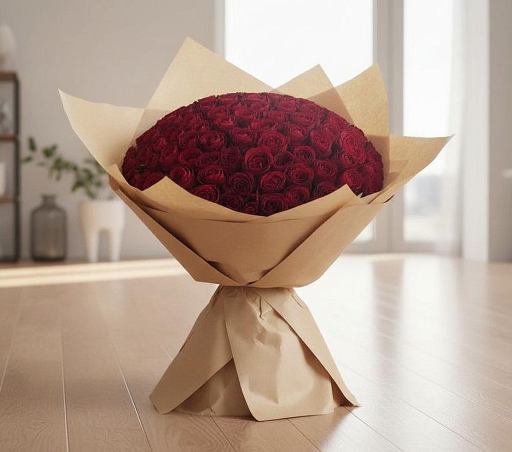 Букет 101 Красная роза в Федоровка Тульская область