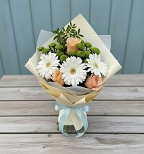 Букет цветов из:  Герберы, Розы и Хризантемы #REPLACE_PRED# Федоровка Тульская область