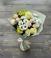 Букет цветов из:  Альстромерии, Розы и Хризантемы в Федоровка Тульская область