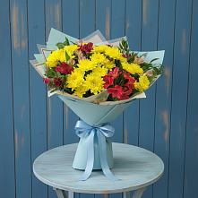 Букет цветов из:  Альстромерии и Хризантемы в Федоровка Тульская область
